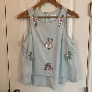 NWT Lauren Conrad floral sequin blouse, S